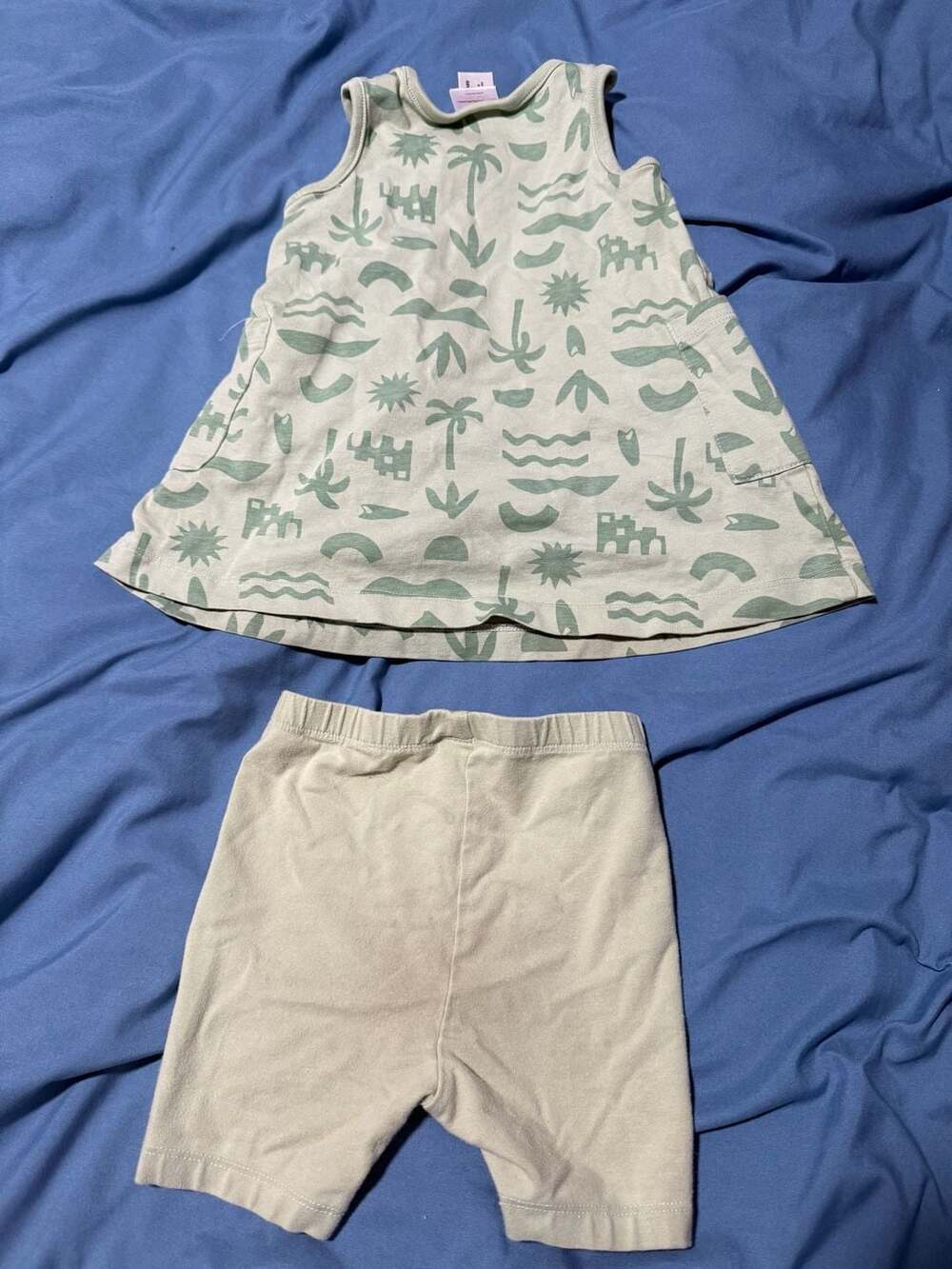 Hanna Andersson Baby Tunic & Shorts Set US 12-18 mos Green - Picture 5 of 5